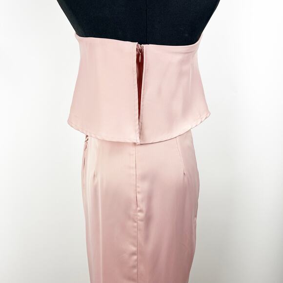 Lovers + Friends Violet Midi Dress Light Pink Satin Strapless Party Womens Sz XS - Picture 9 of 11
